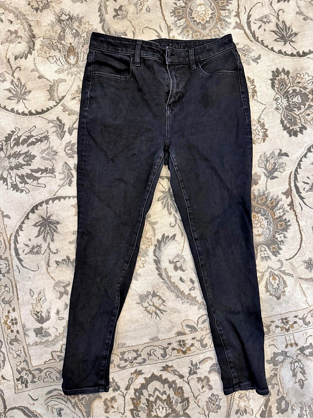 American Eagle Dream Stretch Skinny Jeans Black Waist 10 Short